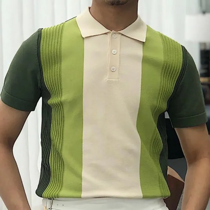 Men's Summer sweater Polo collar knit cedar sweater -2 Men's Summer sweater Polo collar knit cedar sweater -2